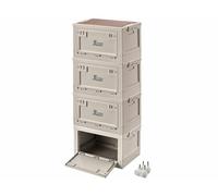 XCase 4 boîtes de rangement pliables 30 L AB-100 avec couvercle et 4 roulettes