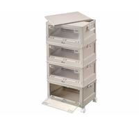 XCase 4 boîtes de rangement pliables 45 L AB-130 avec 4 roulettes - coloris blanc