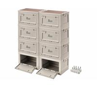 XCase 8 boîtes de rangement pliables 30 L AB-100 avec couvercle et 8 roulettes