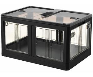 XCase Boîte de rangement pliable à roulettes 85 L AB-120 - coloris noir