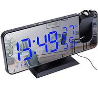 XCC Réveil de Projection, Horloge numérique avec Radio FM et USB Chargeur, numérique LED variateur de température et d'humidité