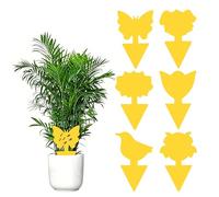 Xcdhemde® 60 Pcs Anti Moucherons Intérieur Plantes | 6 Motifs Pièges à Insectes, Piege Moucheron Colle Double-Face, pour Plantes Intérieur