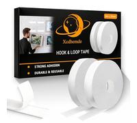 Xcdhemde Scratch Autocollant Double Face 8m x 20mm, Hook & Loop Tape Adhésif Puissant, Bande Scratch Adhésive, pour Cadres Photo, Moustiquaires, Bricolage - Blanc