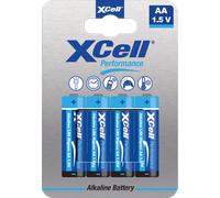 XCELL AA 4X - Pile alcaline, AA (Mignon), lot de 4 blisters
