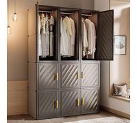 XCHtuerFY Armoire Pliante, Armoire-penderie en Plastique entièrement fermée avec Fermeture(107 * 48 * 184cm)