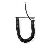 XCHtuerFY Cordon d'alimentation spiralé, Câble d'alimentation spiralé rétractable à Ressort, 3 conducteurs, 1(Black,Strech 2.5 Meters)