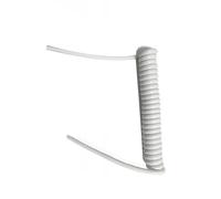 XCHtuerFY Cordon d'alimentation spiralé, Câble d'alimentation spiralé rétractable à Ressort, 3 conducteurs, 1(White,Strech 2.5 Meters)