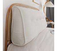 XCLOOZGL Coussin Triangulaire en Velours Côtelé pour Tête De Lit Coussin De Soutien De Dossier Coussin Incliné pour Le Repos Et La Lecture Oreiller en Cale pour Canapé/Lit/Tatami,Blanc,180cm