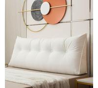 XCLOOZGL Grand Coussin Cale Triangulaire pour Tête De Lit, Coussin De Lecture Incliné Ergonomique Coussin De Soutien Lombaire, Coussin De Soutien De Dossier pour Le Repos Et La Lecture,Blanc,80cm