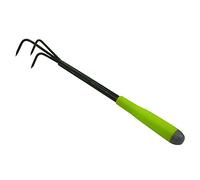Xclou Griffe piocheuse de jardin 43 x 7 x 5 cm - Cultivateur de jardin avec manche ergonomique - Petite griffe à fleurs 3 dents - Outil de jardin multifonctions, Gris Argenté/vert
