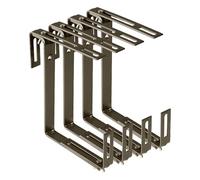 XCLOU Support pour jardinière Couleur Marron - Support de bac à Fleurs Robuste et réglable en Largeur- Accroche jardinière en métal pour Le Balcon (Lot de 4)