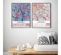 XCPORA Damien Hirst Posters Cerisier Fleur Toile Peinture Damien Hirst Art Mur Damien Hirst Impressions Esthétique Image pour Décoration Intérieure 40x60cmx2 sans Cadre
