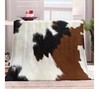 XCQHZYQ Couverture Polaire Imprimé Animal Motif Peau De Vache 200x200 cm Couvertures et Plaids en Polaire Sherpa pour Enfants Baby Cadeaux Couvertures de lit Doux et Chaude Couch Sofa Chambre