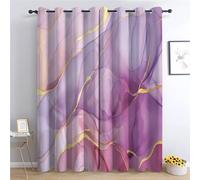 XCQHZYQ Fond Abstrait en Marbre Violet Lot De 2 Rideaux Salon Chambre Occultants À Oeillets, Rideaux Isolant Thermique et Phonique Draperies Occultant, Décoration de Fenêtre L117 x H138 cm