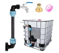 XCRPRT Adaptateur IBC avec col de cygne et robinet en laiton S60 x 6, 3/4 pouces pour réservoir d'eau de pluie de 1000 L, accessoires pour tonneau de pluie