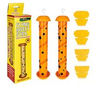 XCRPRT Lot de 2 pièges à mouches avec bandes adhésives - Piège à mouches avec 20 panneaux jaunes - Piège à mouches très efficace - Pour l'intérieur et l'extérieur
