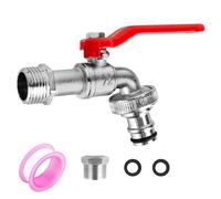 XCRPRT robinet de jardin universel 1/2" et 3/4" - Résistant au gel - Avec 2 raccords de tuyau gratuits + bande étanchéité à rouleau - Robinet d'écoulement