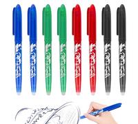 XCRPRT Stylo à bille effaçable et stylo à encre gel, 8 stylos à bille, stylos effaçables, stylo effaçable, 0,5 mm, crayon de correction, stylos à friction pour fournitures scolaires et de bureau, Bleu