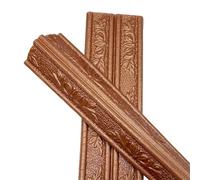 XCTDSVAH Frise Murale Adhesive Autocollant de taille coin plinthe imperméable ligne automatique mousse fleurs sculptées(Coffee)