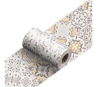 XCTDSVAH Frise Murale Adhesive Bande décorative de ligne taille carreaux, bâton pelage plinthe salle bains, autocollant mural en céramique dosseret cuisine(YX-160,15cmX240cmX1roll)