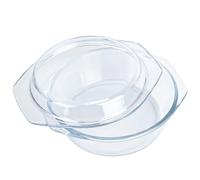 XCWTBL Petite cocotte avec couvercle 0,65 l, plat et poignées individuelles en verre, couvercle rond, passe au micro-ondes, 0,65 l