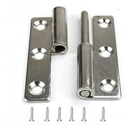 Xcyroiiy Lot de 2 petites charnières à joint coulissant pour porte de couvercle droitier - 7,6 cm de long Charnière à 6 trous en acier inoxydable robuste