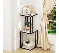 XDAILUYYDS Étagère d'angle - ÉtagÈre Rangement 3 Niveaux, Marbre | Support Plantes Intérieur, Meuble de Rangement Gain de Place, pour Chambre d'Enfant, Salon, Cuisine, Bureau, Montage Facile