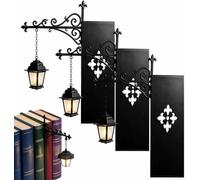 XDGJTBFMY Lot de 3 lanternes de bibliothèque, lampes LED vintage à suspendre avec base, lampe LED antique pour coin de lecture, bibliothèque, cadeau unique pour les amateurs de livres