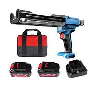 XDLYWUZIQ Pistolet à Calfeutrer électrique à Double Cartouche 12 V, Pistolet à Calfeutrer électrique avec Batterie Et Chargeur pour Calfeutrer, Remplir, Sceller,TwoBatteries