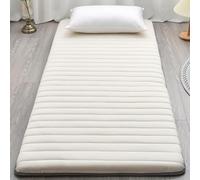 XDone Matelas futon épais - 5 cm - Doux - Tatami japonais portable - Matelas de couchage pliable - pour maison, camping - (couleur crème, 90 x 190 cm)