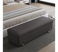 XDOPIRRS Pouf de Rangement Coffre, Banc Bout de Lit Rembourré sans Montage pour Chambre Salon Entrée, Banquette Pied de Canapé avec Grand Espace Stockage en Cuir Souple(G,130cm/51.1in)