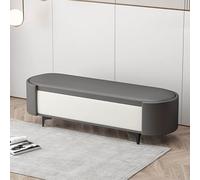 XDOPIRRS Pouf de Rangement en Bois Massif, Banc de Bout de Lit Rembourré Confortable pour Chambre et Salon, Banquette Coffre avec Grand Espace Organisateur pour Chaussures Entrée(D,110cm/43.3in)