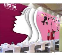 XDOUBAO Papier Peint Peint À La Main Pour Salon De Beauté Créatif, Magasin De Manucure, Centre Commercial, Hall D'après-midi, Thé, Restaurant Occidental, Fond Mural, Café,3D,150x105cm