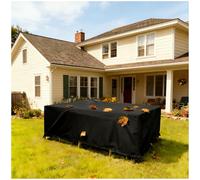 XDPBLM Housse Salon de Jardin Exterieur Noir 160x140x70cm/LxWxH 420D Oxford Bâche Table de Patio Imperméable Bache de Protection Salon, Housse pour Mobilier de Jardin, Ensembles de Table et de Canapé