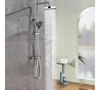 XDSMB Colonne de Douche Cascade Installation Murale Chromé | Kit de Douche Contrôle Indépendant de L'Eau Chaude et Froide Distance Des Trous D'Installation 13,5-16,5cm Réglable