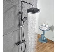 XDSMB Colonne de Douche Cascade Installation Murale Gris Pistolet | Kit de Douche Contrôle Indépendant de L'Eau Chaude et Froide Distance Des Trous D'Installation 13,5-16,5cm Réglable