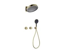 XDSMB Système de Douche avec Pommeau Douche Cascade Chromé | Kit Douche Complet 2 Boutons, Ensemble Colonne de Douche Sans Mitigeur, Douche Tête Pluie Angle Réglable, Interface G1/2