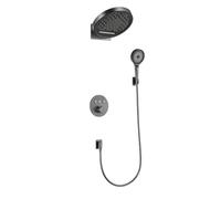 XDSMB Système de Douche Thermostatique Cascade 2 en 1 Gris Pistolet | Colonne de Douche Encastrable avec Tuyau Pvc de 1,5 M, Douche Salle de Bain Kit Complet Interface Chaude Et Froide G1/2.