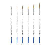 XDT#830 Rigger Artist Lot de 6 Pinceaux à Pointe Fine Extra Longue #000#00#00#0#1#2#3, modèles à l’échelle pour Ongles, Acrylique, Huile, Aquarelle