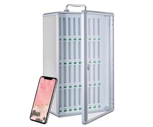 XDXINY Armoire à téléphone portable 12/24/36/48/60 casiers Armoire de rangement avec poignée de transport, serrure, en aluminium pour montage mural ou sur bureau Idéal pour école, bureaux (Couleur