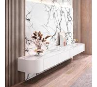 XDXINY Meuble TV suspendu en bois massif pour salon et table basse, support TV 140-240 cm, plusieurs tailles (blanc roche, 300 x 20 x 24 cm)