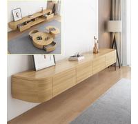 XDXINY Meuble TV suspendu en bois massif pour salon, maison, table basse, meuble TV, 140, 160, 180, 200, 220, 240 cm, plusieurs tailles (bois, 260 x 20 x 24 cm)