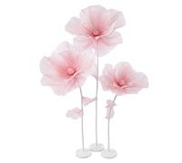 Xdyyjrasa Fleur géante en Organza avec Support - 3 têtes, Fleur en Papier, décoration de Fond pour Jardin, hôtel, Photographie, Mariage (Style 1)