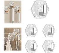 Xebular Water Ripple Hexagonal Self Adhesive Hooks,No Drill Bathroom Kitchen Wall Hooks,Wall Mounted Waterwave Hook,Heavy Duty Waterproof Adhesive for Towels, Keys, Home Decor (Silver, 5 Pcs)