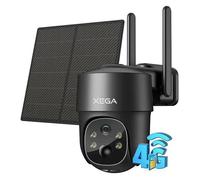 Xega 3G/4G LTE Caméra Surveillance Solaire avec Carte Sim, 2K HD 4G Caméra Extérieure sans Fil inclinable à 355°/90°, Caméra de Surveillance sans WiFi, Vision Nocturne, Détection de Mouvement, IP66 [C
