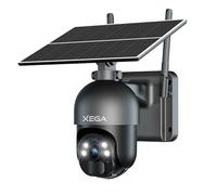 Xega 3G/4G LTE caméra de sécurité extérieure sans Fil à énergie Solaire, inclinable à 355°/95°,2K capteur de Mouvement PIR, Vision Nocturne, Conversation bidirectionnelle, Carte SIM Incluse.