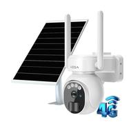 Xega 3G/4G LTE Caméra Surveillance extérieur 2K HD Panneau solaire 6W Batterie 10000mAh Détection de Mouvement IP66 Carte SIM Blanc
