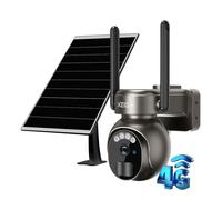 Xega 3G/4G LTE Caméra Surveillance extérieur 2K HD Panneau solaire 6W Batterie 10000mAh Détection de Mouvement IP66 Carte SIM Gris