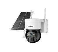 Xega 3G/4G LTE Caméra Surveillance Solaire Extérieure sans Fil PTZ Caméra, 2K HD Vue à 360°, Capteur de Mouvement PIR, Vision Nocturne, Conversation
