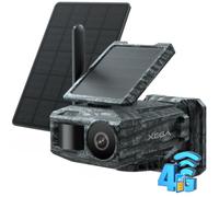 Xega 4G Caméra Extérieure Solaire avec Carte SIM et 2 Panneaux,sans WiFi | 2K 3MP Camera Chasse sans Fil,Détection de Mouvement,Vision Nocturne sans Lumière,Rotation 200°,Alertes Via App,IP66,Cloud/TF